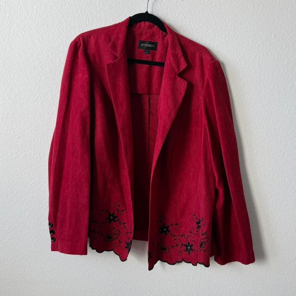 Vintage red faux suede jacket